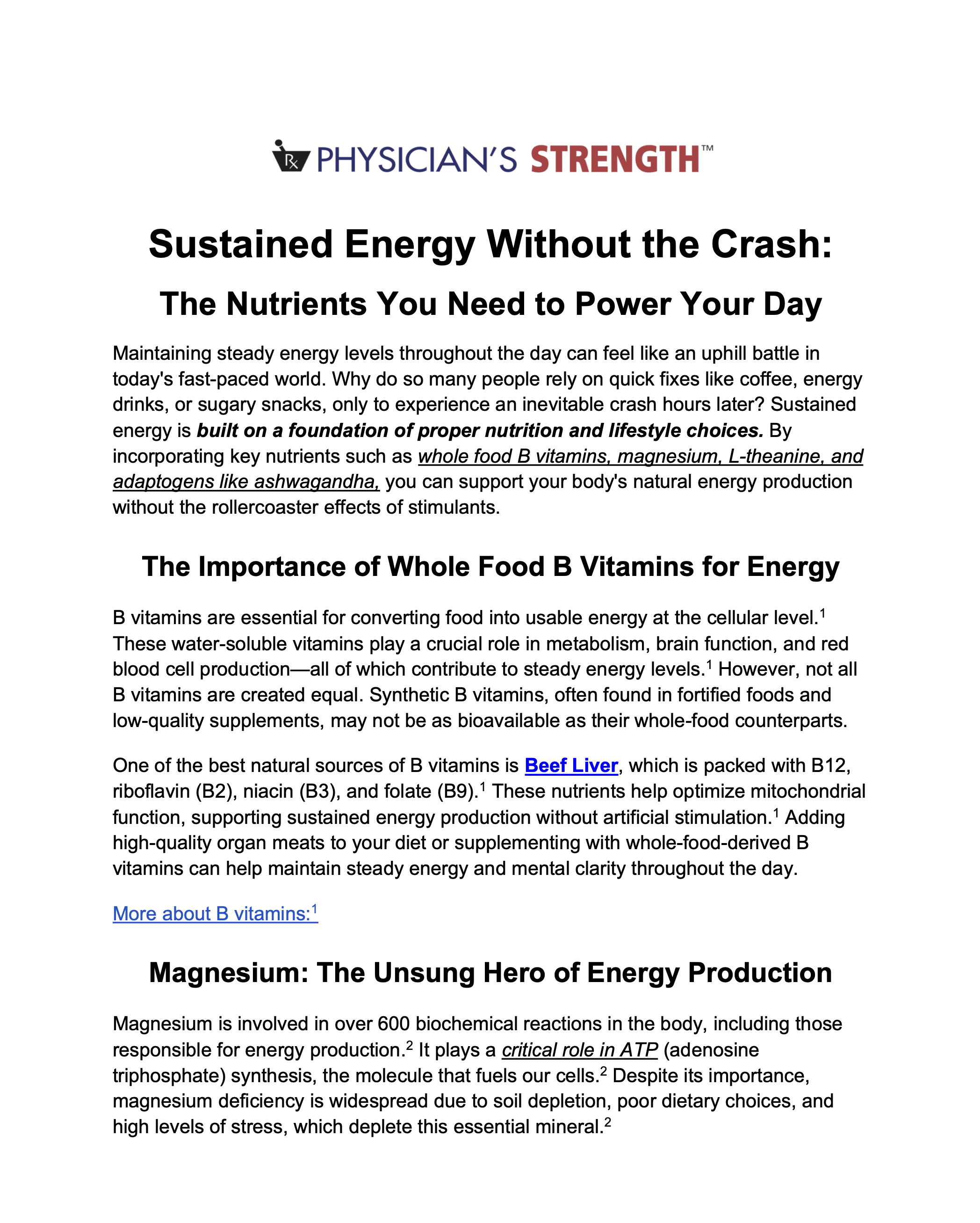 Featured image for “Sustained Energy Without the Crash: The Nutrients You Need to Power Your Day”